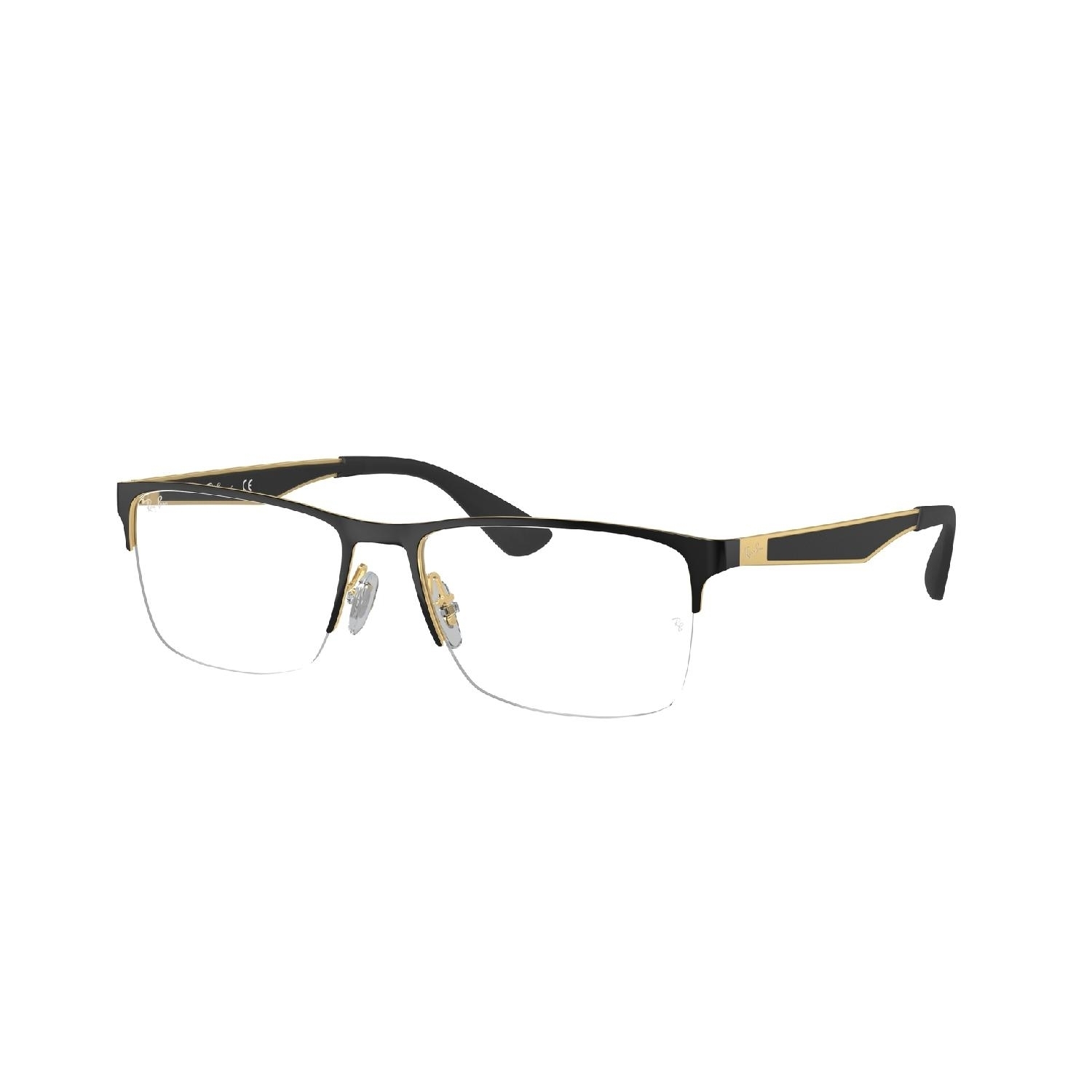 Armação de Óculos de Grau RX6335-2890-56 Ray Ban Retangular Preto Metal