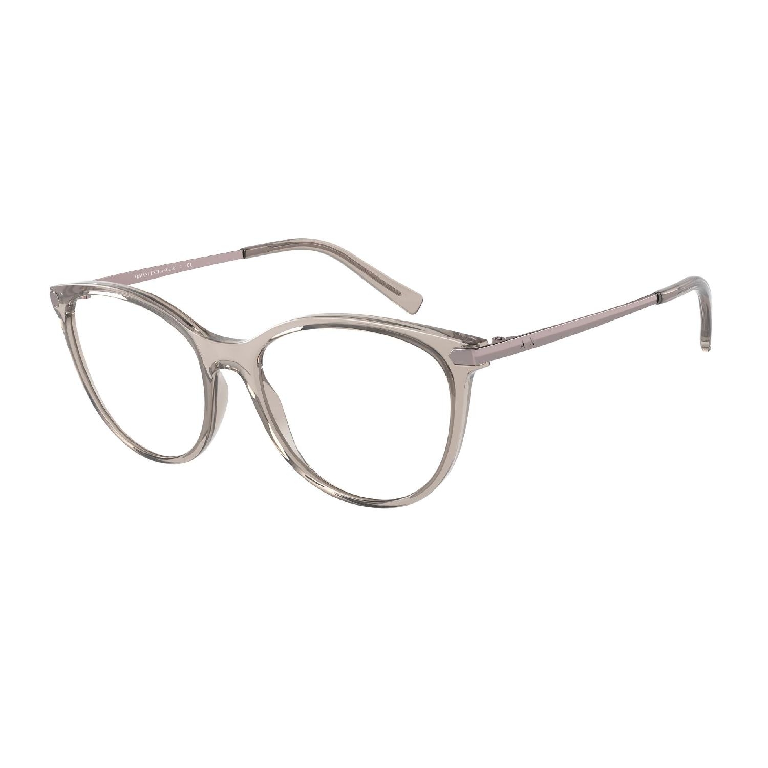 Armação de Óculos de Grau AX3078-8240-53 Armani Exchange Gatinho Marrom Injetado