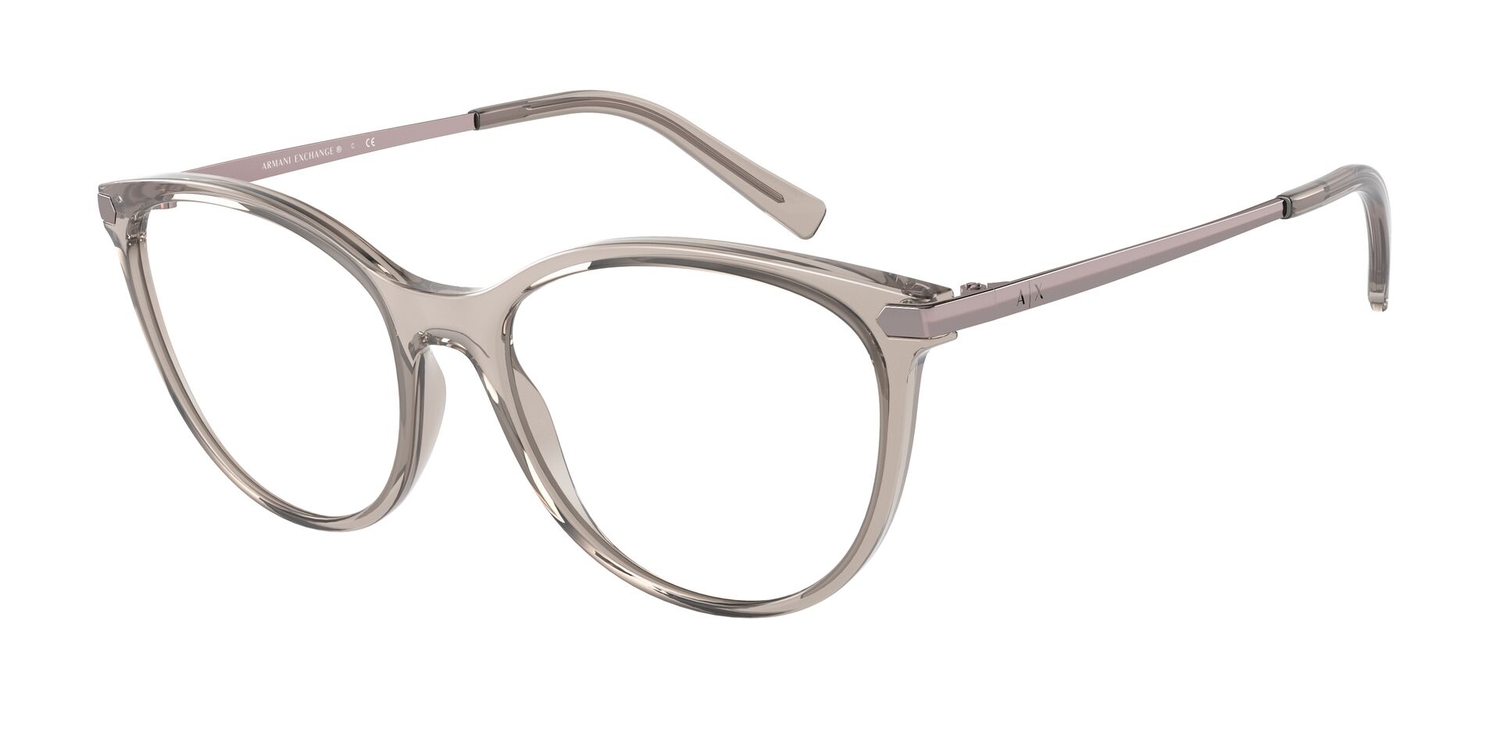 Armação de Óculos de Grau AX3078-8240-53 Armani Exchange Gatinho Marrom Injetado