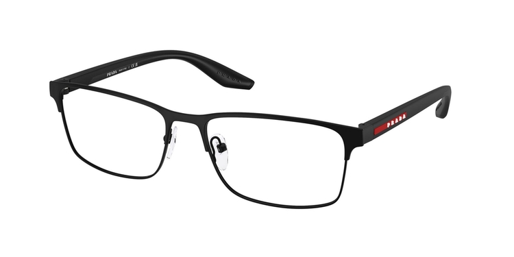 Armação de Óculos de Grau PS50PV-TFY1O1-57 Prada Linea Rossa Retangular Azul Aço