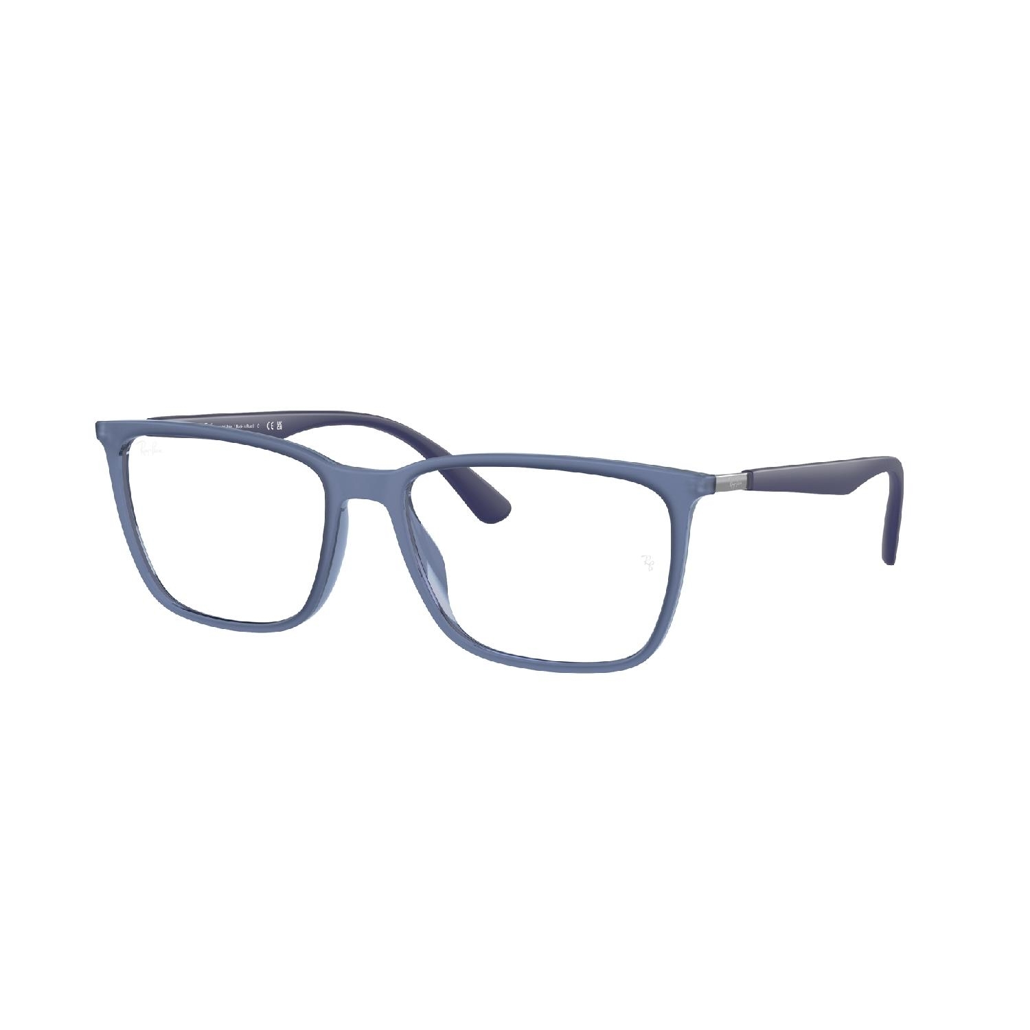 Armação de Óculos de Grau RX7219L-8182-57 Ray Ban Retangular Azul Injetado