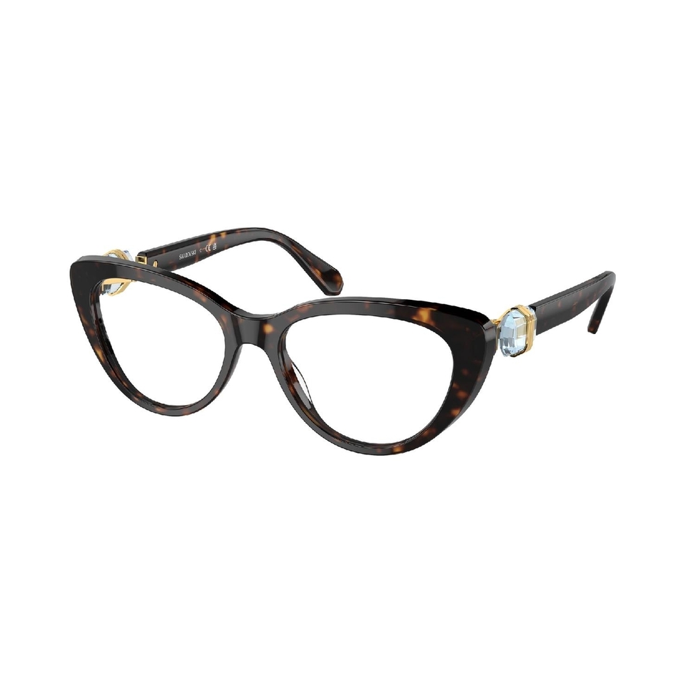 Armação de Óculos de Grau SK2005-1002-53 Swarovski Gatinho Marrom Acetato