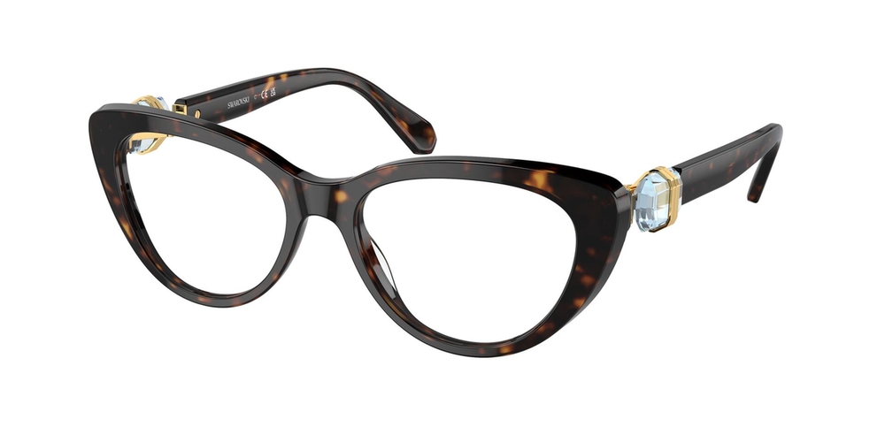 Armação de Óculos de Grau SK2005-1002-53 Swarovski Gatinho Marrom Acetato