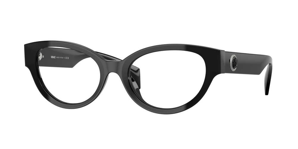 Armação de Óculos de Grau VE3361U-GB1-53 Versace Gatinho Preto Acetato