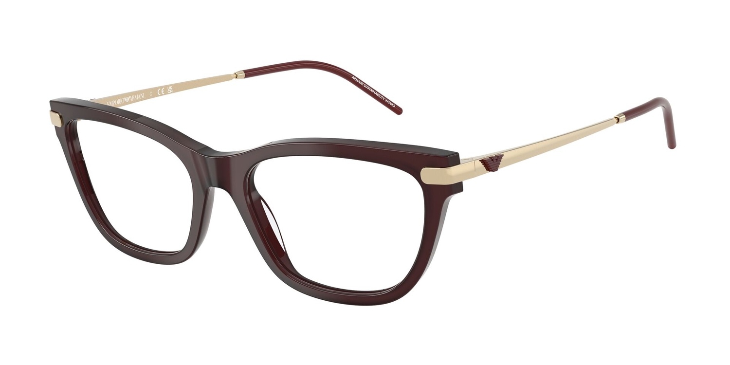 Armação de Óculos de Grau EA3262-6265-54 Emporio Armani Gatinho Vinho Acetato