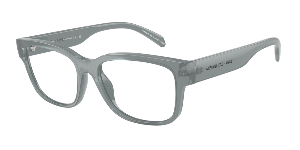 Armação de Óculos de Grau AX3124U-8375-53 Armani Exchange Quadrado Cinza Injetado