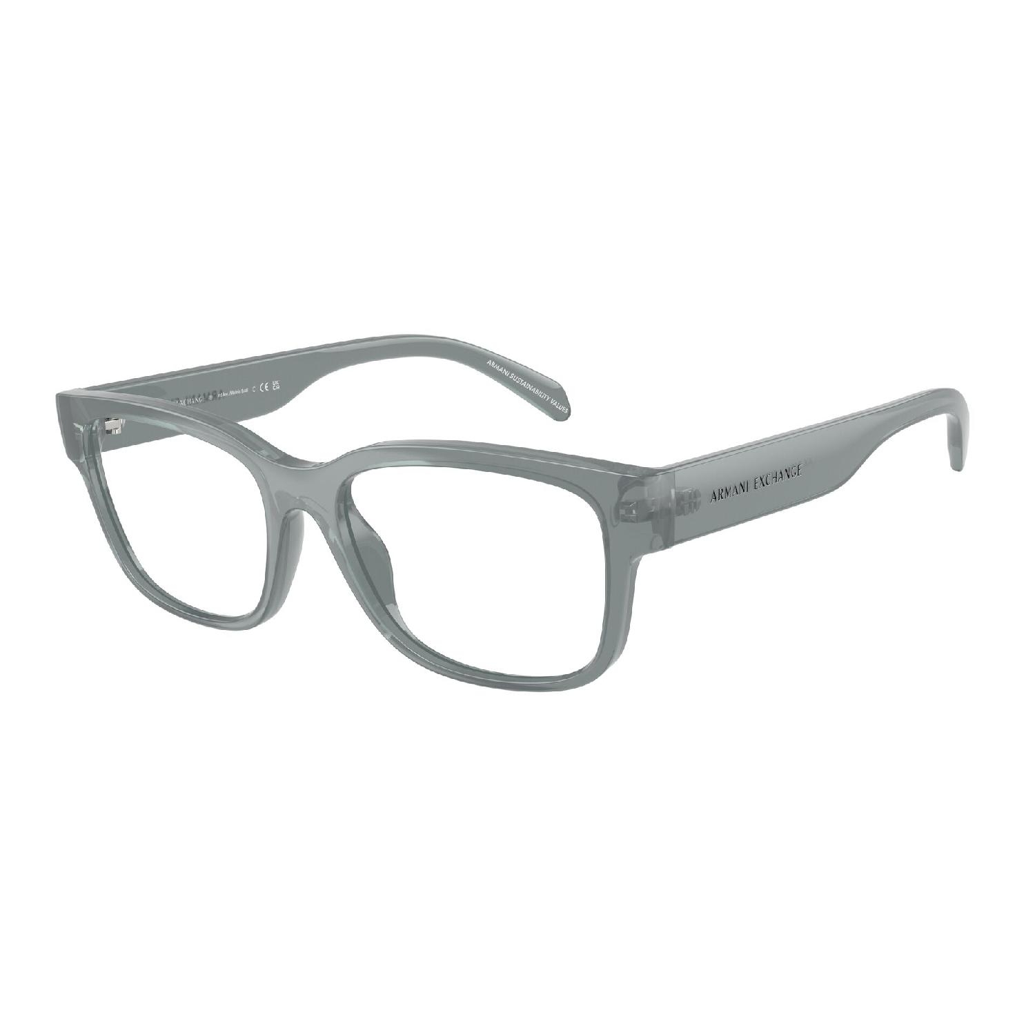Armação de Óculos de Grau AX3124U-8375-53 Armani Exchange Quadrado Cinza Injetado
