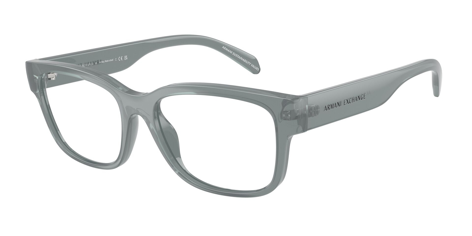 Armação de Óculos de Grau AX3124U-8375-53 Armani Exchange Quadrado Cinza Injetado