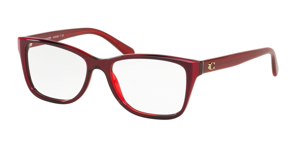 Armação de Óculos de Grau HC6129-5532-52 Coach Retangular Vermelho Acetato
