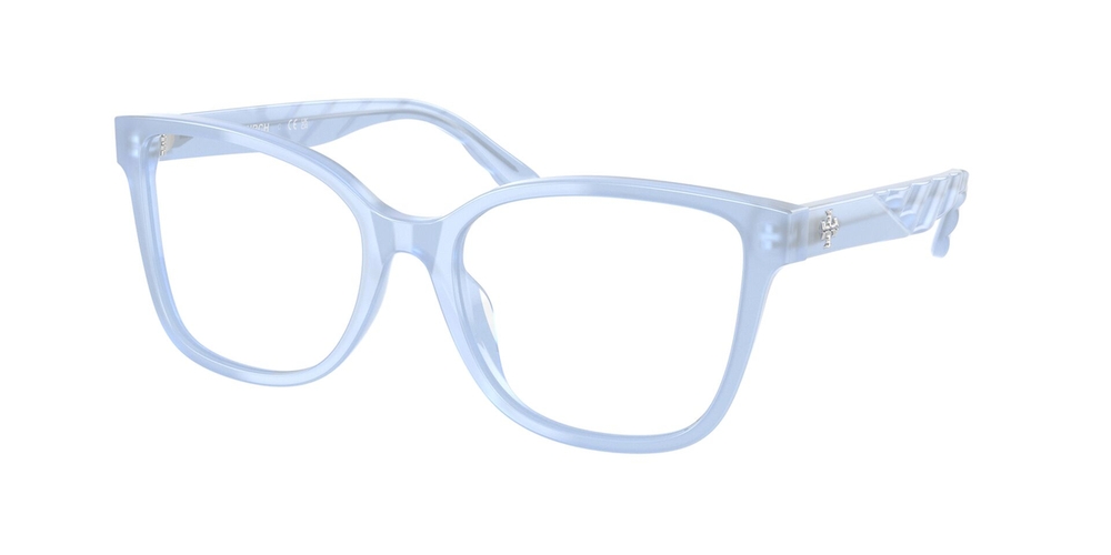Armação de Óculos de Grau TY2129U-1969-55 Tory Burch Oval Azul Acetato