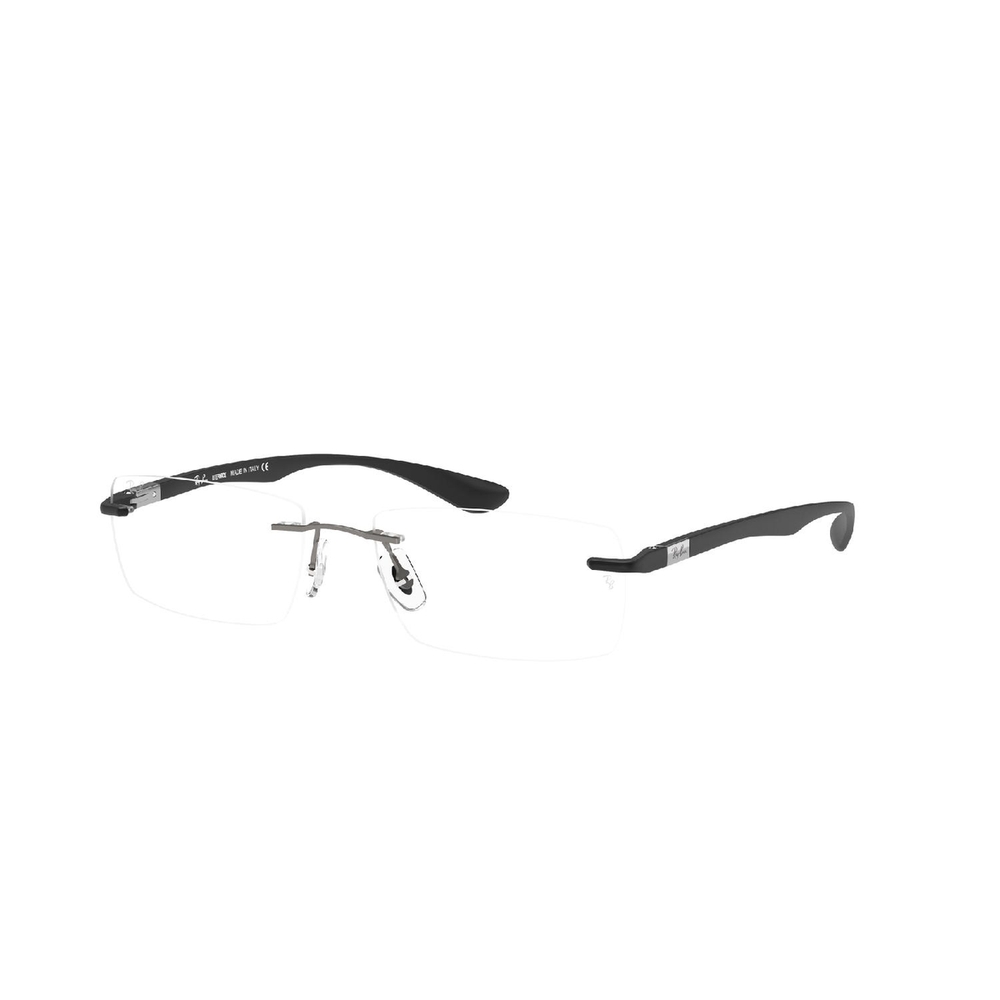 Armação de Óculos de Grau RX8724-1128-56 TIT. Ray Ban Retangular Cinza Titânio
