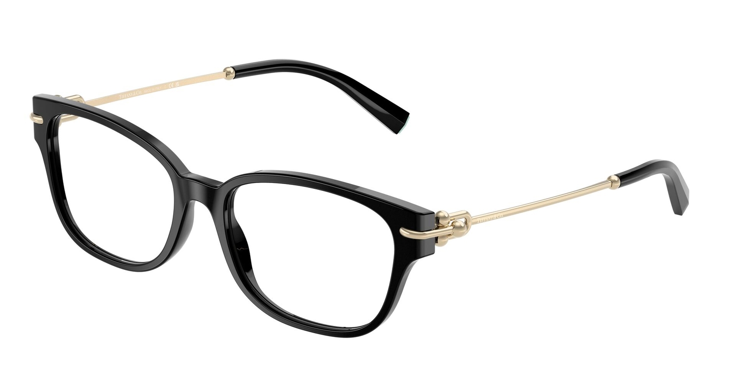 Armação de Óculos de Grau TF2262-8001-54 Tiffany & Co Retangular Com Cantos Arredondados Preto Acetato