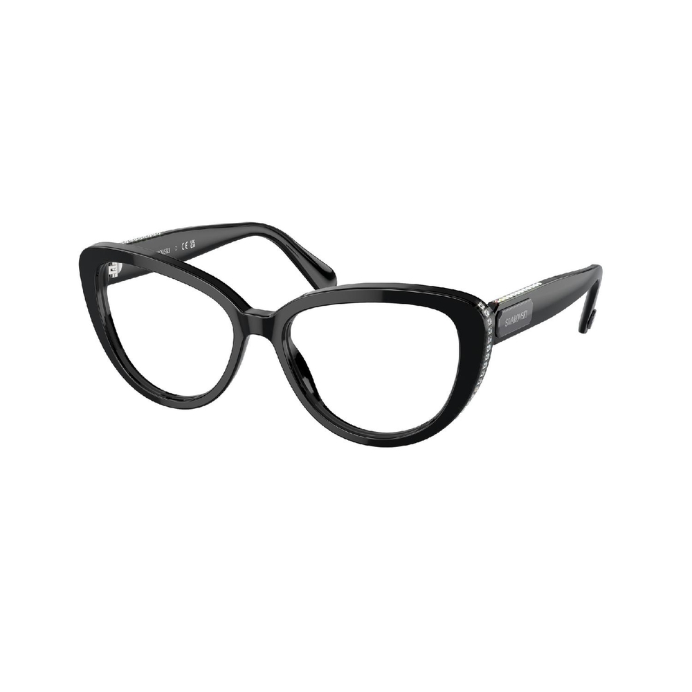 Armação de Óculos de Grau SK2014-1010-54 Swarovski Gatinho Preto Acetato
