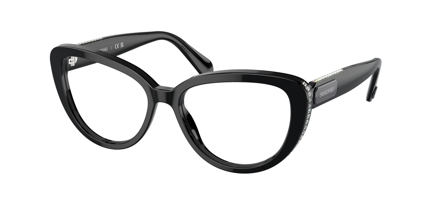 Armação de Óculos de Grau SK2014-1010-54 Swarovski Gatinho Preto Acetato