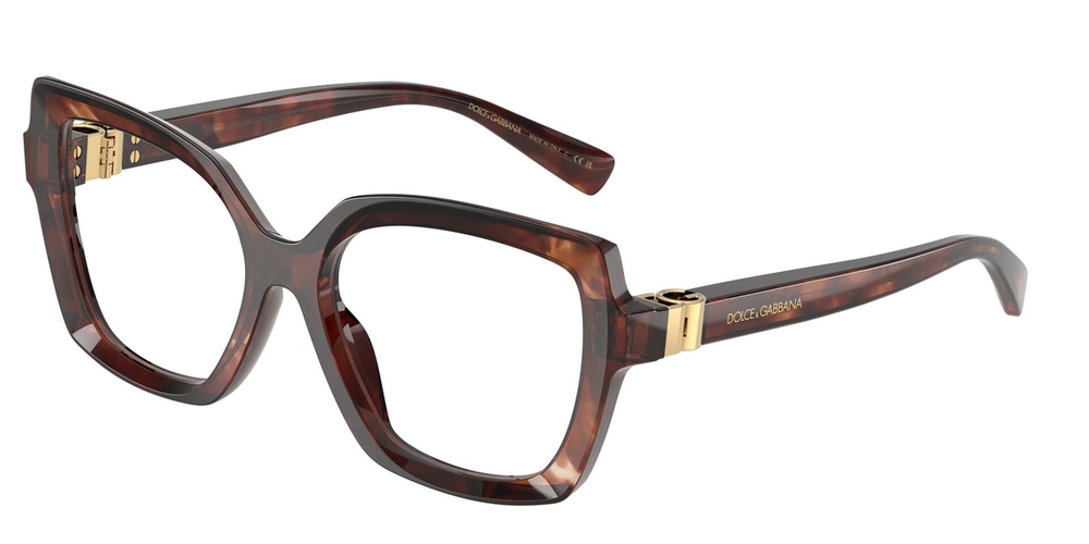 Armação de Óculos de Grau DG3413-3222-55 Dolce & Gabbana Borboleta Vermelho Acetato