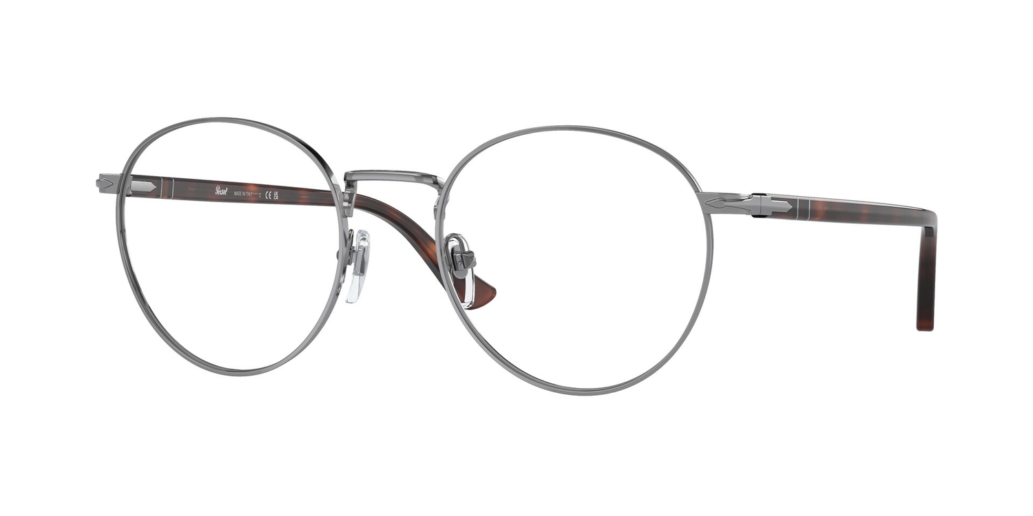 Armação de Óculos de Grau PO1008V-513-52 Persol Retangular Com Cantos Arredondados Cinza Metal