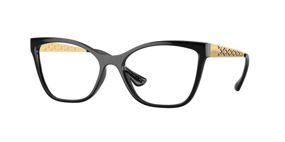 Armação de Óculos de Grau VO5507L-W44-54 Vogue Borboleta Preto Injetado