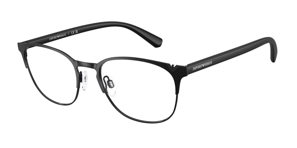 Armação de Óculos de Grau EA1059-3001-53 Emporio Armani Oval Preto Metal