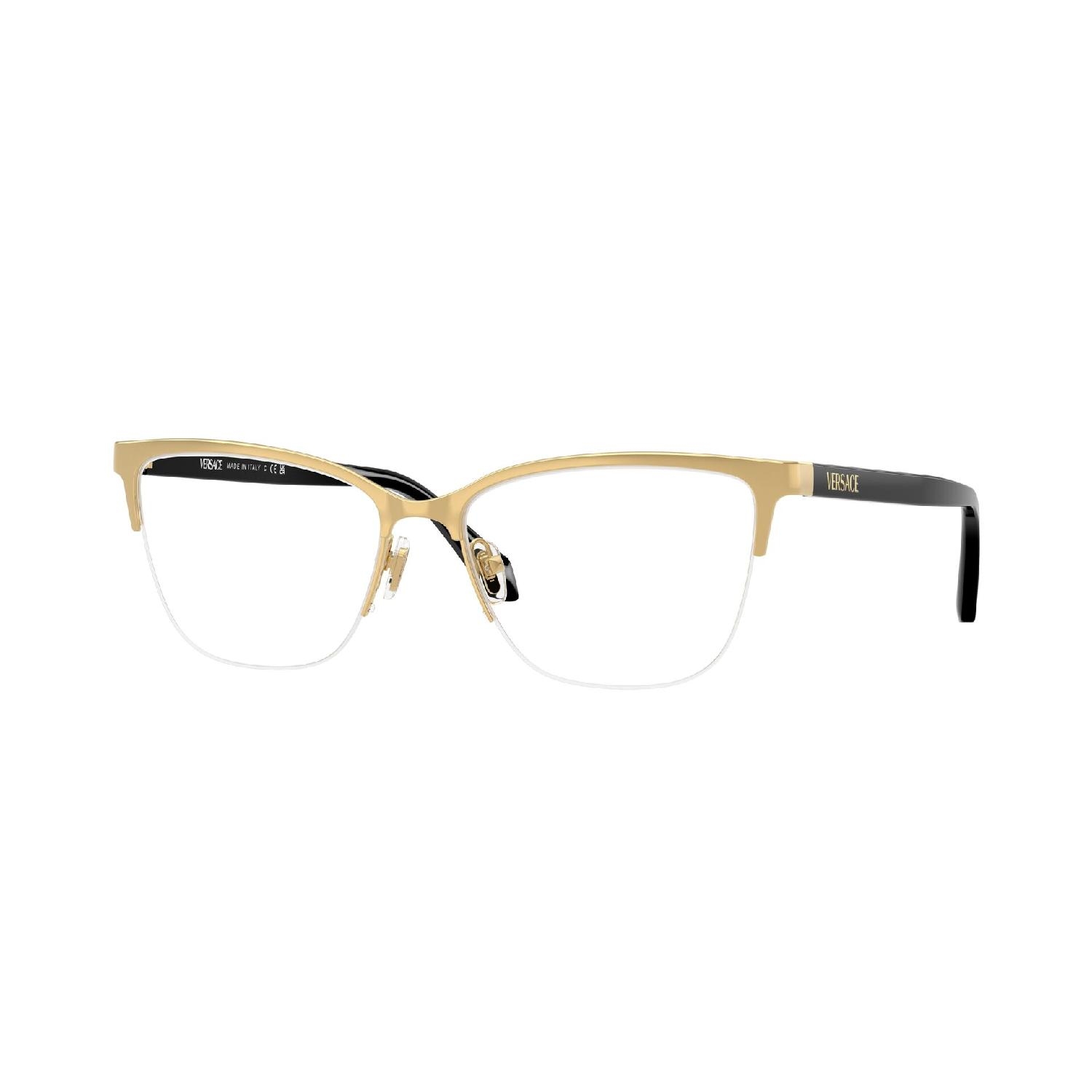 Armação de Óculos de Grau VE1304-1002-54 Versace Gatinho Ouro Metal