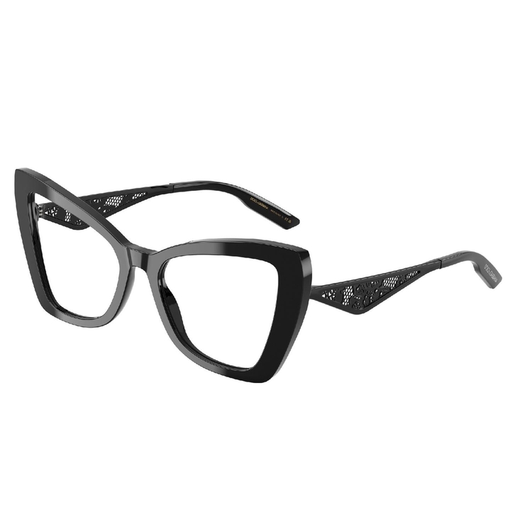 Armação de Óculos de Grau DG3409-501-53 Dolce & Gabbana Gatinho Preto Acetato