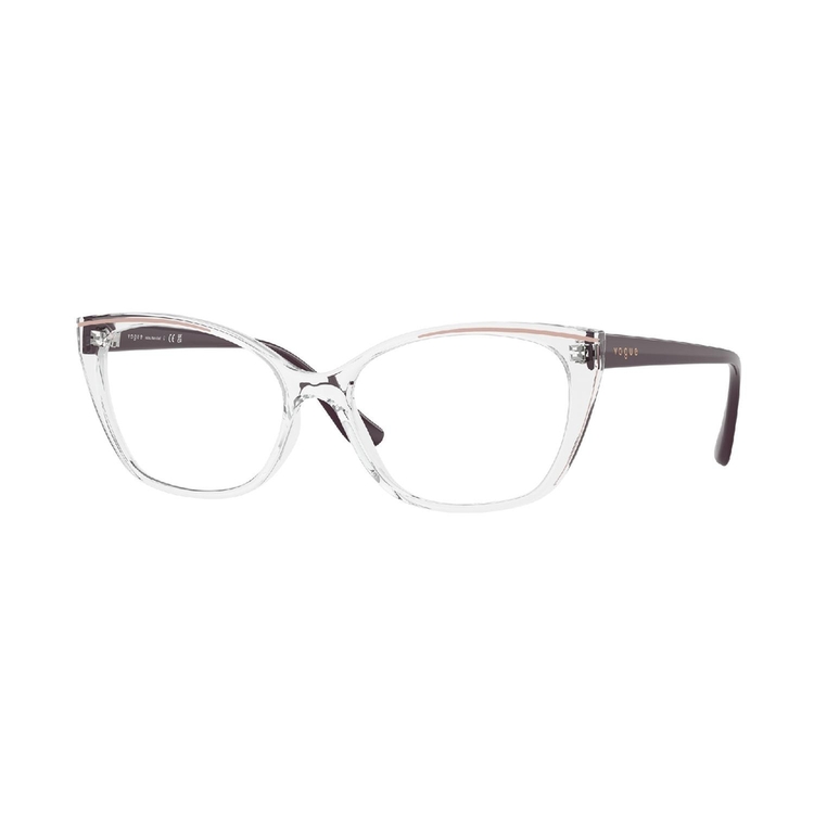 Armação de Óculos de Grau VO5590L-W745-55 Vogue Retangular Com Cantos Arredondados Transparente Náilon