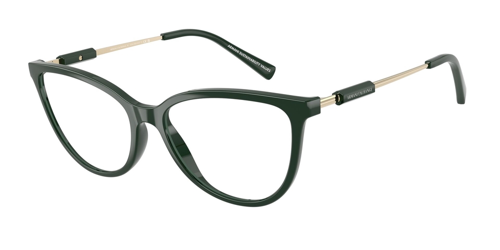 Armação de Óculos de Grau AX3128-8382-54 Armani Exchange Gatinho Verde Injetado