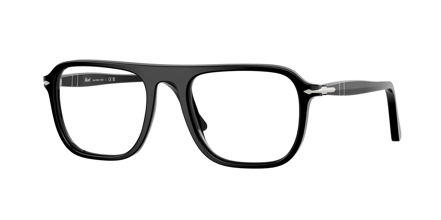 Armação de Óculos de Grau PO3359V-95-53 Persol Quadrado Preto Acetato