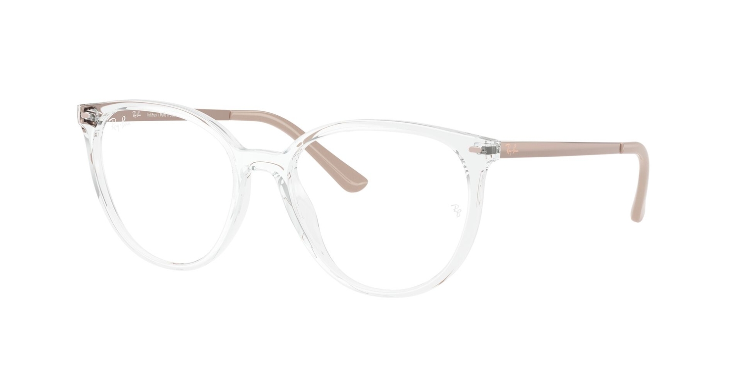 Armação de Óculos de Grau RX7246L-8388-53 Ray Ban Redondo Transparente Injetado
