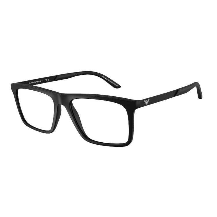 Armação de Óculos de Grau EA3253-5001-55 Emporio Armani Quadrado Preto Injetado
