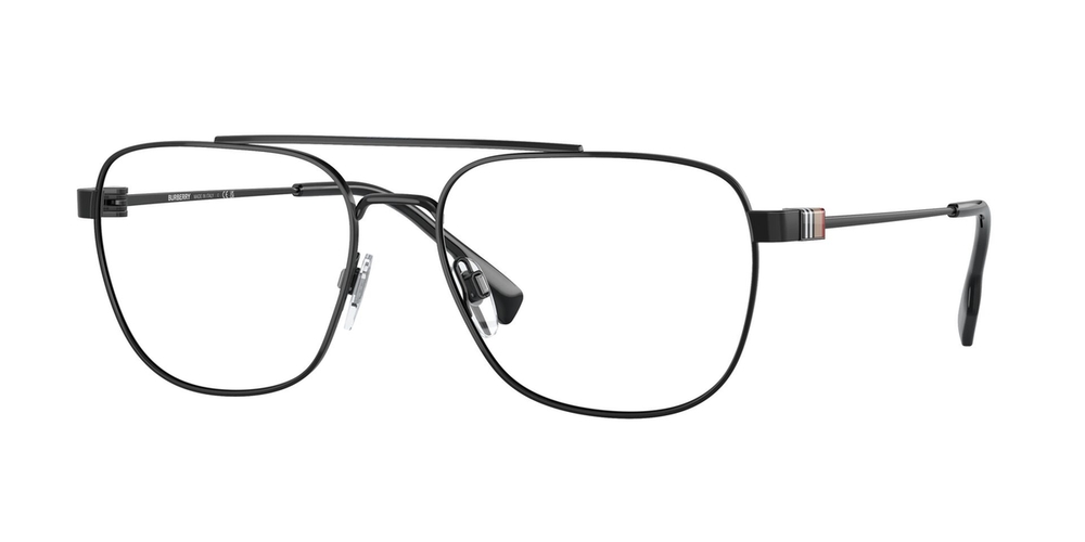 Armação de Óculos de Grau BE1377-1001-57 Burberry Quadrado Preto Metal