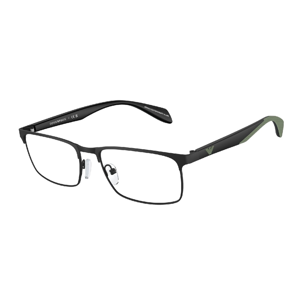 Armação de Óculos de Grau EA1149-3001-56 Emporio Armani Retangular Preto Metal