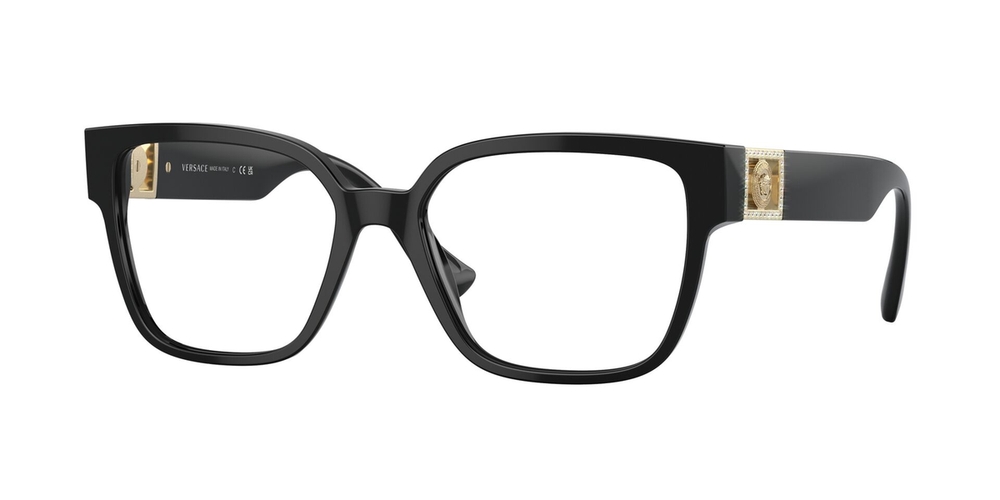 Armação de Óculos de Grau VE3329B-GB1-54 Versace Quadrado Preto Acetato