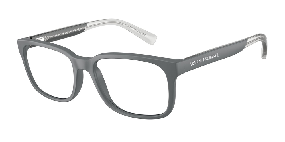Armação de Óculos de Grau AX3029-8296-54 Armani Exchange Quadrado Cinza Injetado