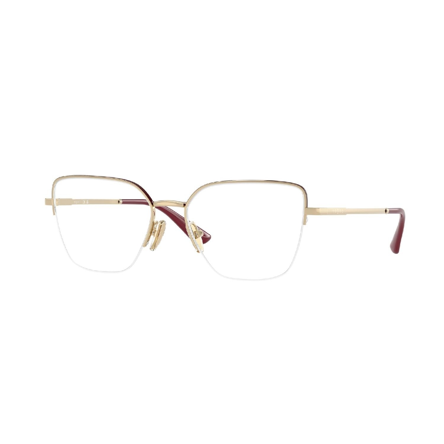 Armação de Óculos de Grau VO4331-5208-53 Vogue Borboleta Ouro Metal