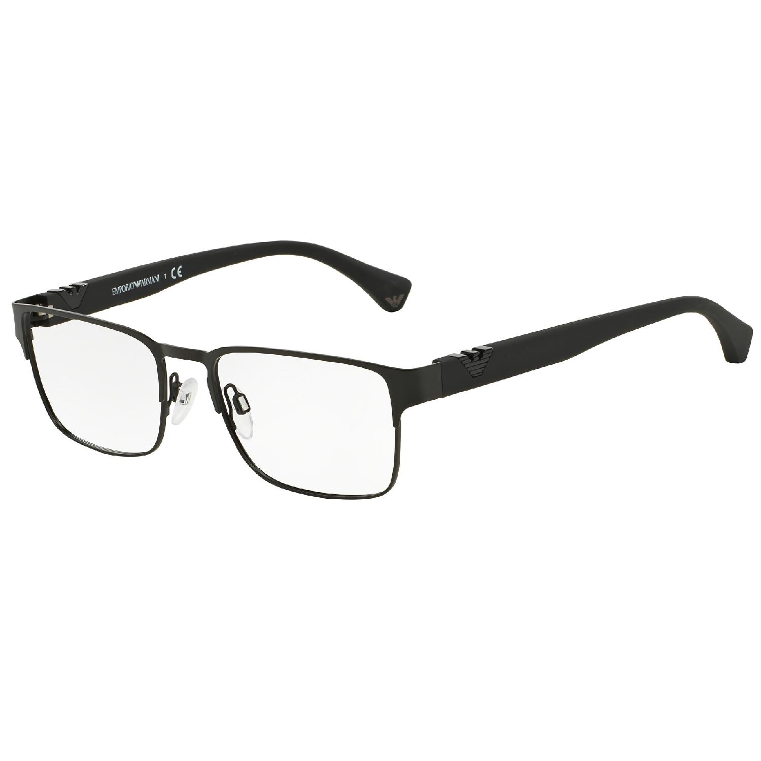 Armação de Óculos de Grau EA1027-3001-55 Emporio Armani Quadrado Preto Metal