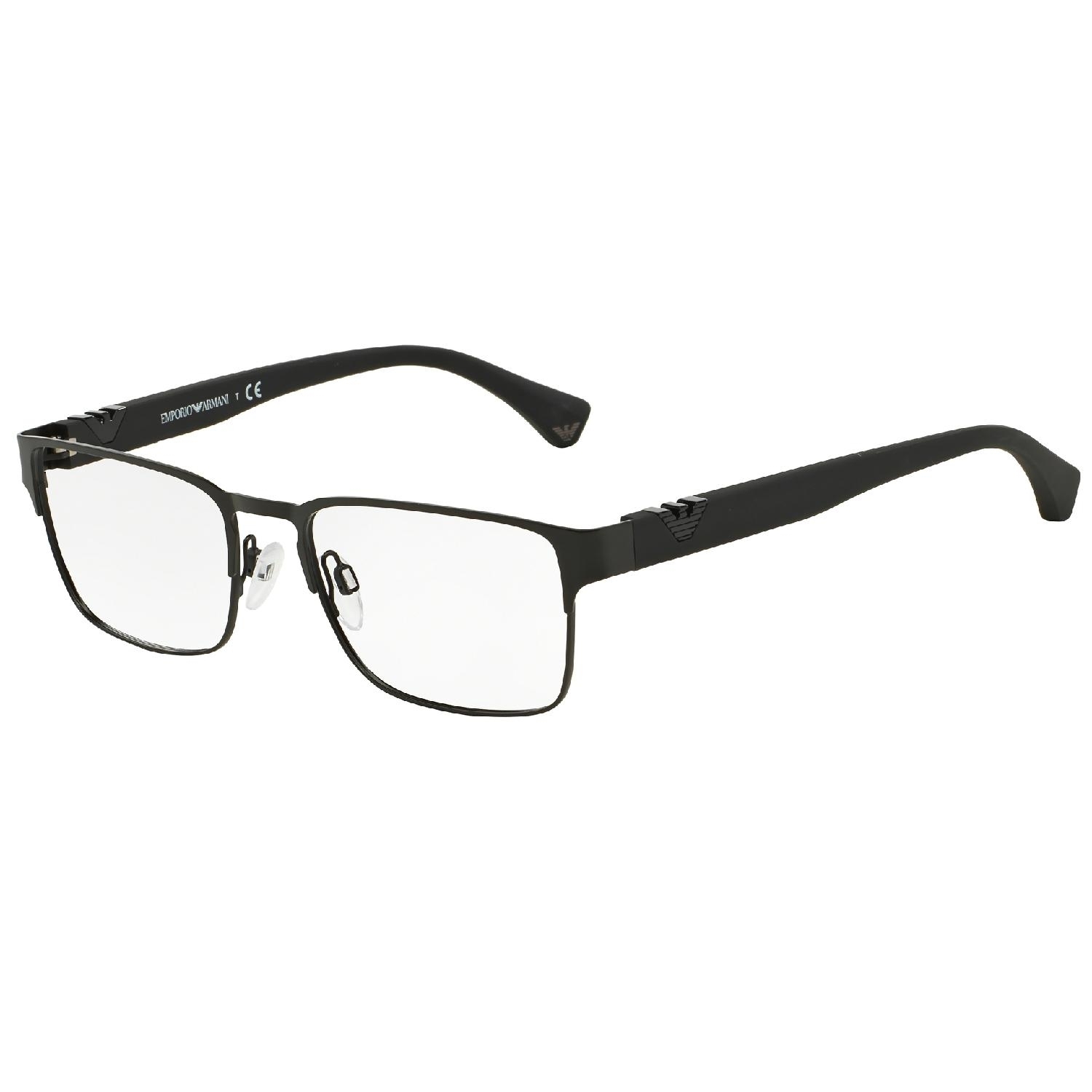 Armação de Óculos de Grau EA1027-3001-55 Emporio Armani Quadrado Preto Metal