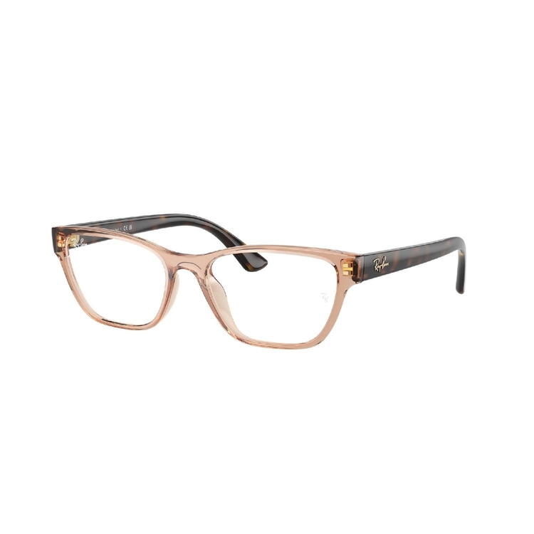 Armação de Óculos de Grau RX7252L-8422-54 Ray Ban Retangular Marrom Injetado